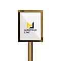 Montour Line Sign Frame Floor Standing 8.5 x 11 in. V Satin Brass Steel FS200-8511-V-SB